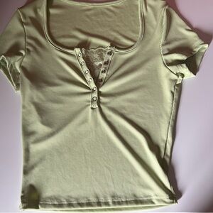 Women's Green Ribbed Top